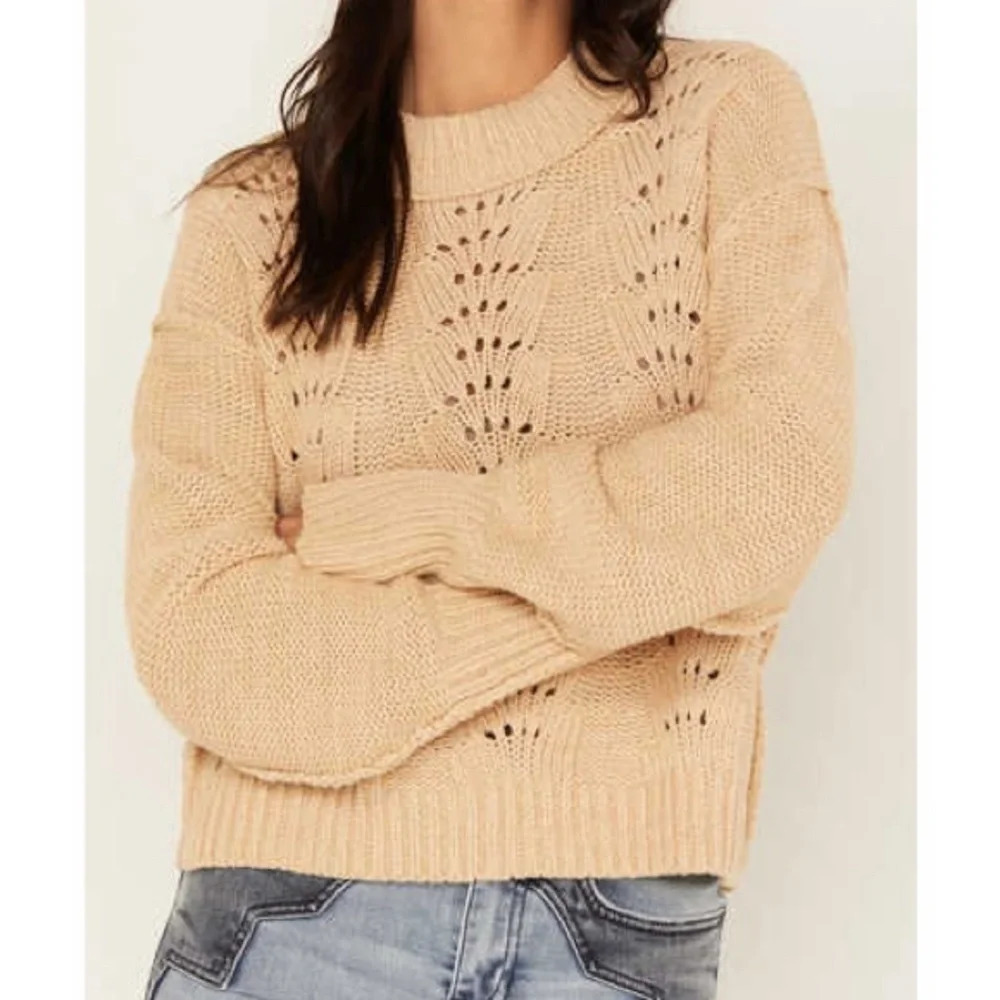 Free People Bell Song Knit Sweater‎ - Size S - Sandcastle - NWT
